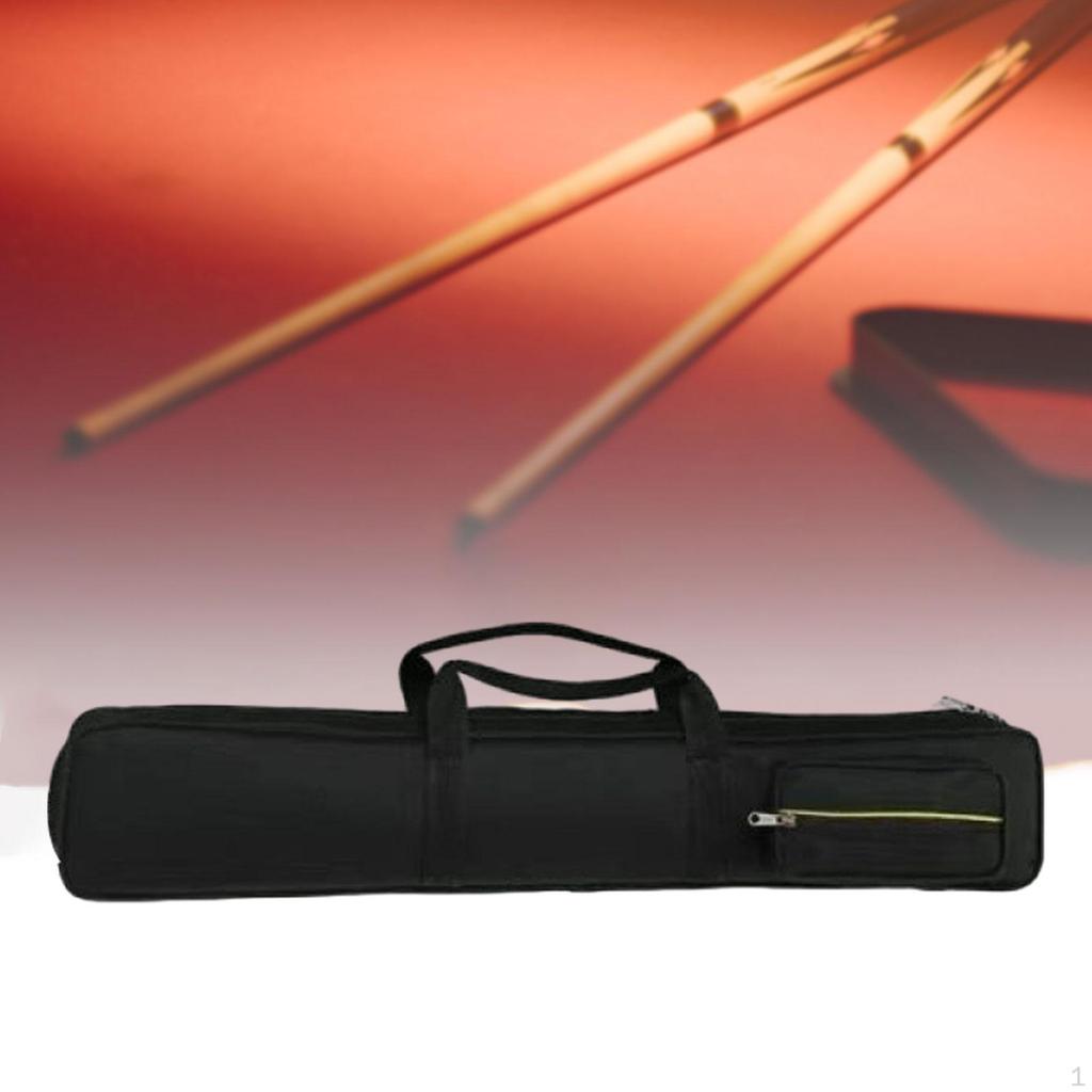 8 Holes Pool Cue Case Billiard Rod Storage Bag with External Pocket Equipment Carrier Pouch