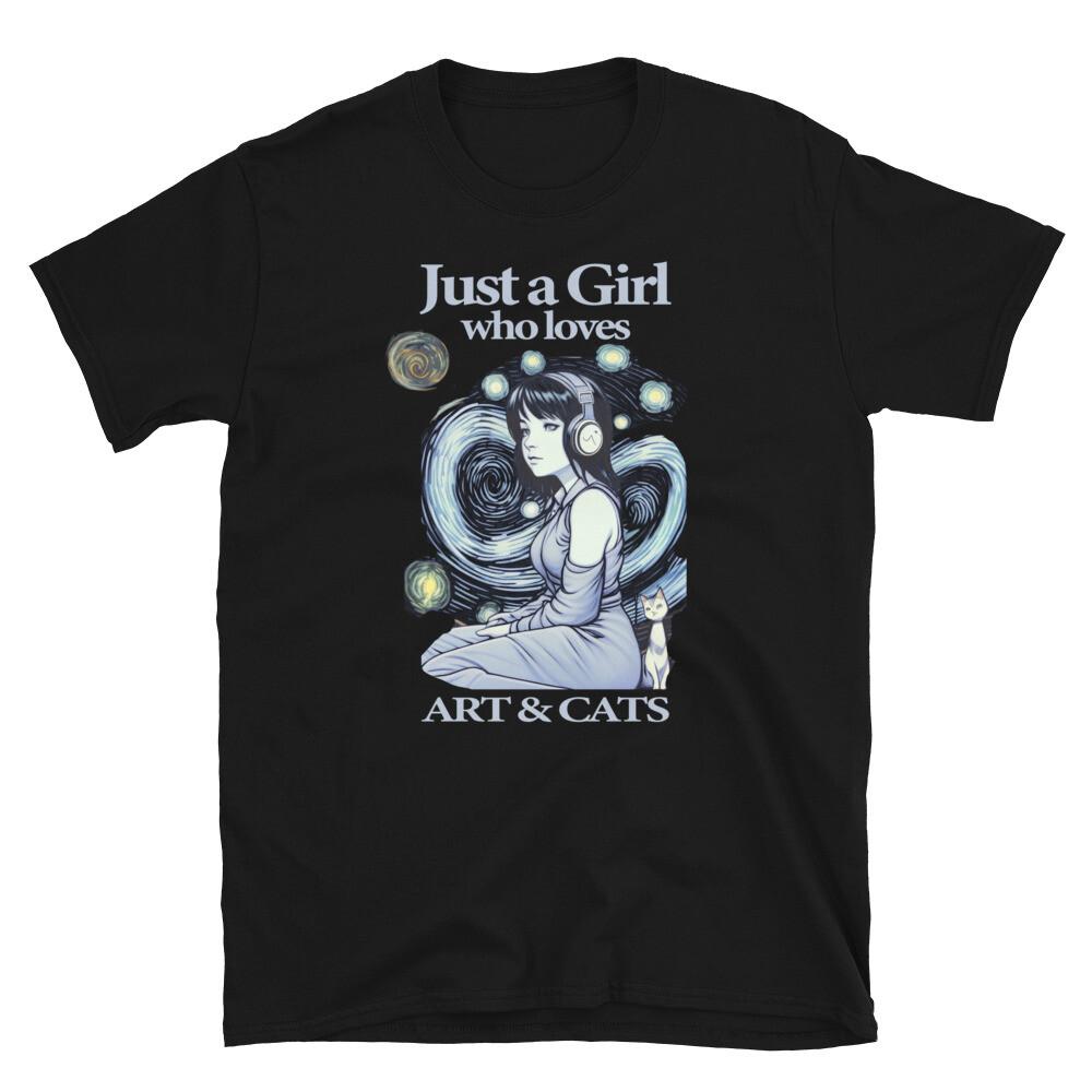 Just A Girl Who Loves art and cats T-Shirt Unisex T-Shirt S
