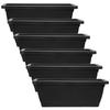 6Pcs Rectangular Flower Pots Outdoor Garden Boxes Plastic Planter Containers With Drainage Holes Pots