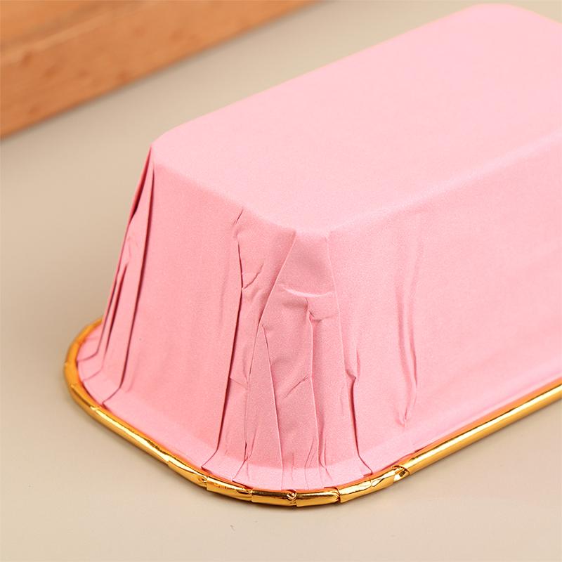 50Pcs Rectangular Aluminum Foil Tin Paper Cup Baking Cup Dessert Box Cake Box