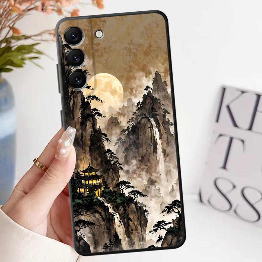 Ink Art Print Japanese Landscape Mountain Case for Samsung Galaxy A73 A51 A32 A22 A24 A55 A41 A53 A35 A23 A25 A71 A52 A36 A26