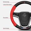 Dla Opel OPCline ASTRA CORSA INSIGNIA MOKKA VECTRA GTC Tigra Włókno węglowe Skóra Pokrowiec na kierownicę samochodową Akcesoria antypoślizgowe