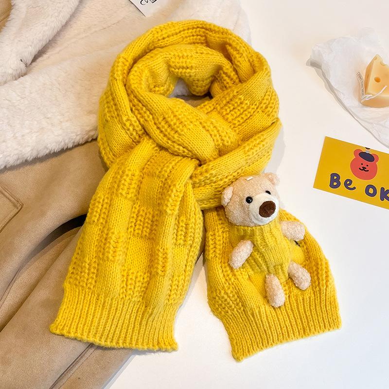 Christmas new red bear knitted scarf women's autumn and winter cute scarf versatile new girlfriend