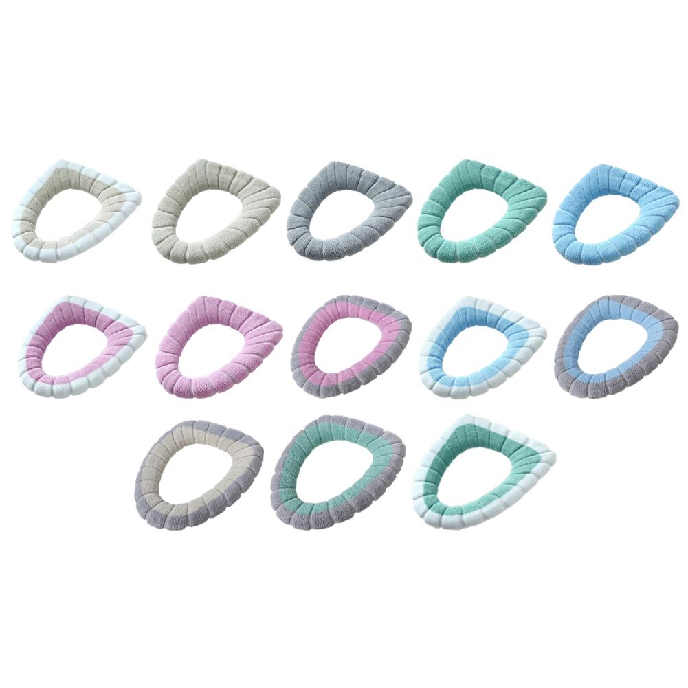 Bathroom Toilet Seat Pad Soft Warm Washable Stretchable Cloth Toilet Seat Cover, Fits For Most Seats For Bathroom