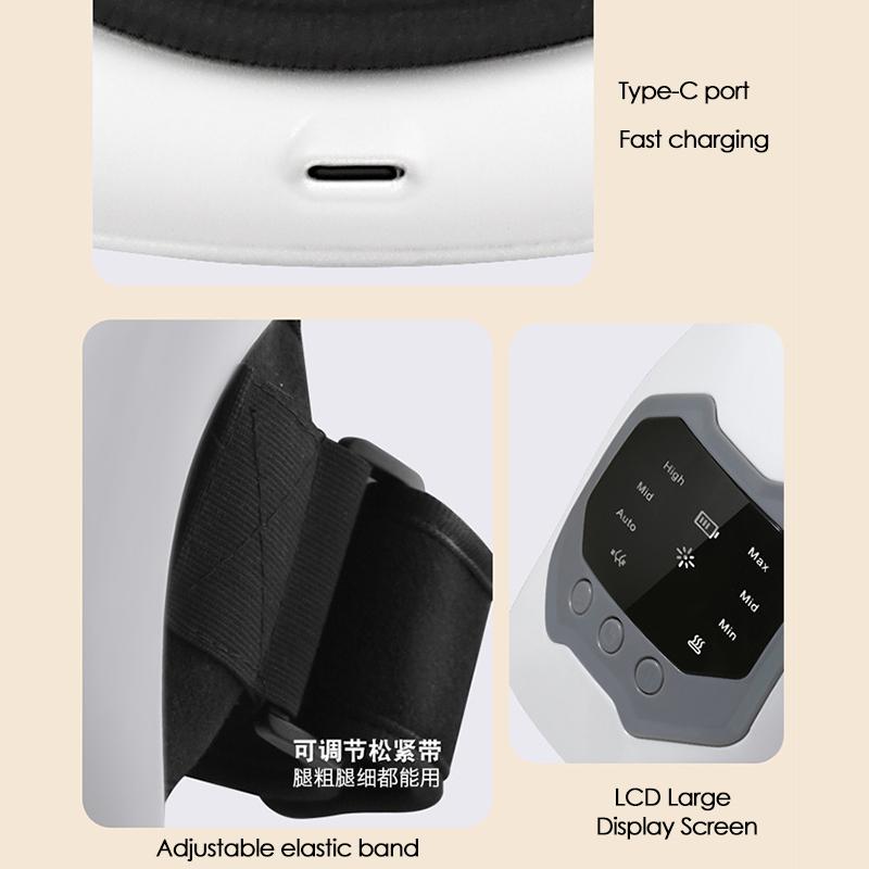 Smart Knee Massager Red Light Massage and Therapy Vibration Physiotherapy Machine Hot Compress Temperature Knee Joint Massager