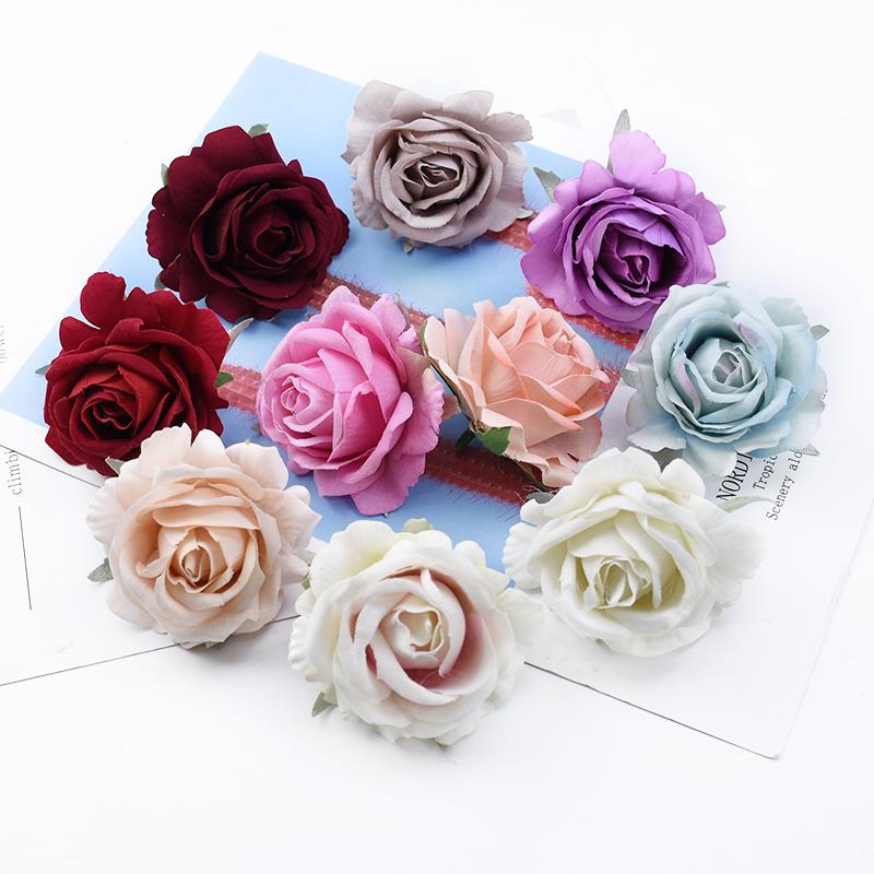 

5/10 Pcs 6CM Velvet Roses Head Home Wedding Car Valentine s Day Present Scrapbooking Decorative Flowers Wall Artificial Flowers 5 Pieces різнокольоровий
