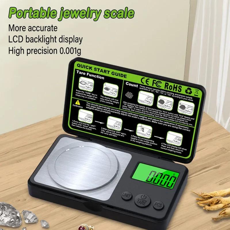 Mini Digital Scale Jewelry Milligram Scales Portable Kitchen Baking Scale 100g 0.001g High Accuracy Milligram Scall Transition