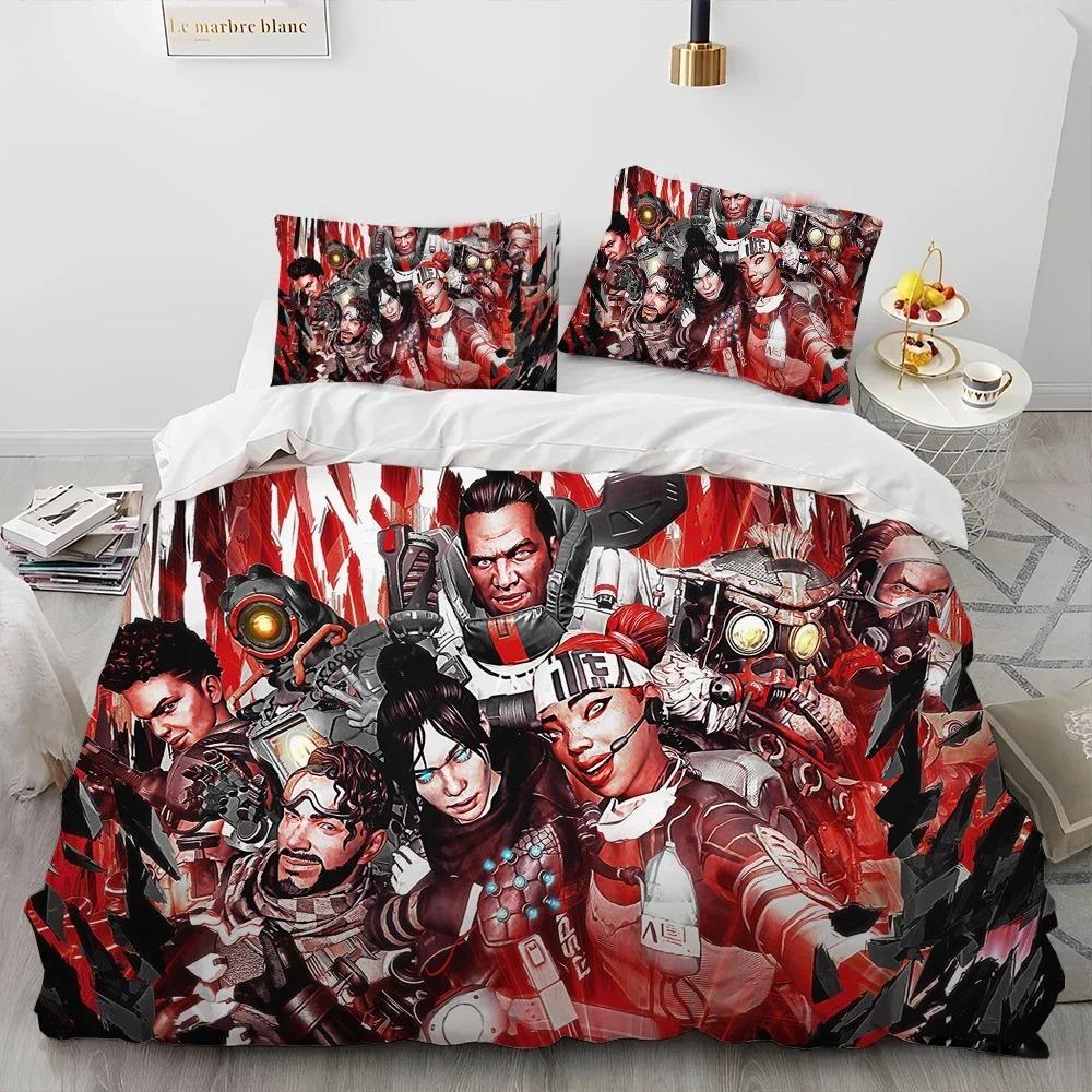 A-Apex Legends Game Gamer Cartoon Comforter Bedding Set,Duvet Cover Bed Set Quilt Cover Pillowcase,king Queen Size Bedding Set