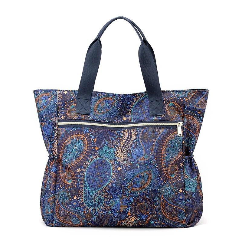 Large Top-handle Bag Women's Shoulder Bag Ladies Light Bag Nylon Handbags Floral Pattern Tote Bags Beach Bolsa Feminina