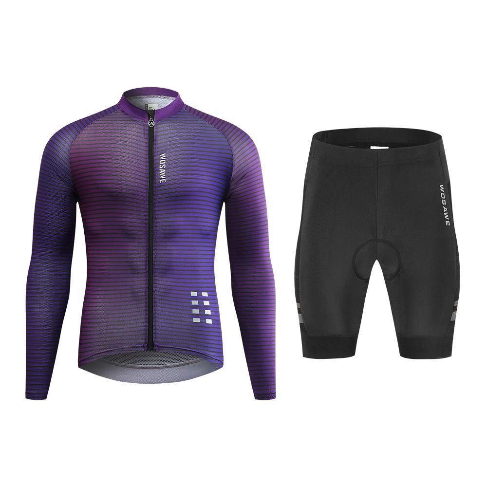 

Велосипедні набори WOSAWE Mens MTB Bike Long Sleeve Jersey Padded Shorts Breathable 3XL