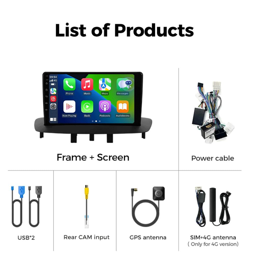 Android14 For Renault Megane 3 Fluence Samsung SM3 2008  - 2014 Car Radio Navigation Multimedia Video Player DSP BT Carplay