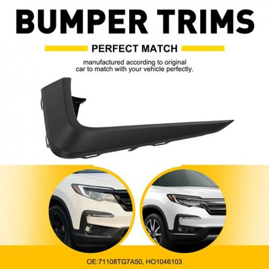 Bumper Molding Front Left Black Upper For - Honda Pilot 71108TG7A50