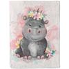 Lovely Hippo Throw Blanket Cute Cartoon Flannel Blanket for Couch Bed Travel Outdoor Home Decor Warm Fuzzy Blanket for Boys Girl