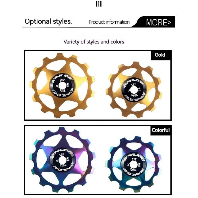ENLEE Bike Aluminum Alloy Guide Wheel Pulley Rear Derailleur 11T 13T Guide MTB Ceramic Bearing Jockey Wheel For 4/5/6MM