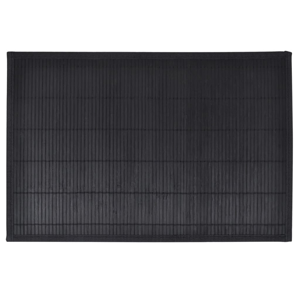 6 Bambus-Tischsets 30 x 45 cm Schwarz