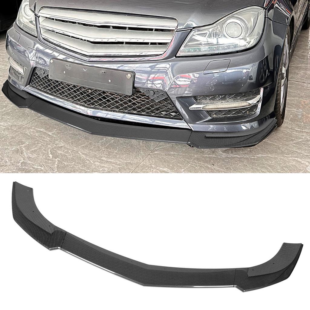 3PCS Front Bumper Lip Spoiler Scratch Resistant Bumper Lip Chin Splitter Kit Replacement for C‑Class W204 04 2011‑2014