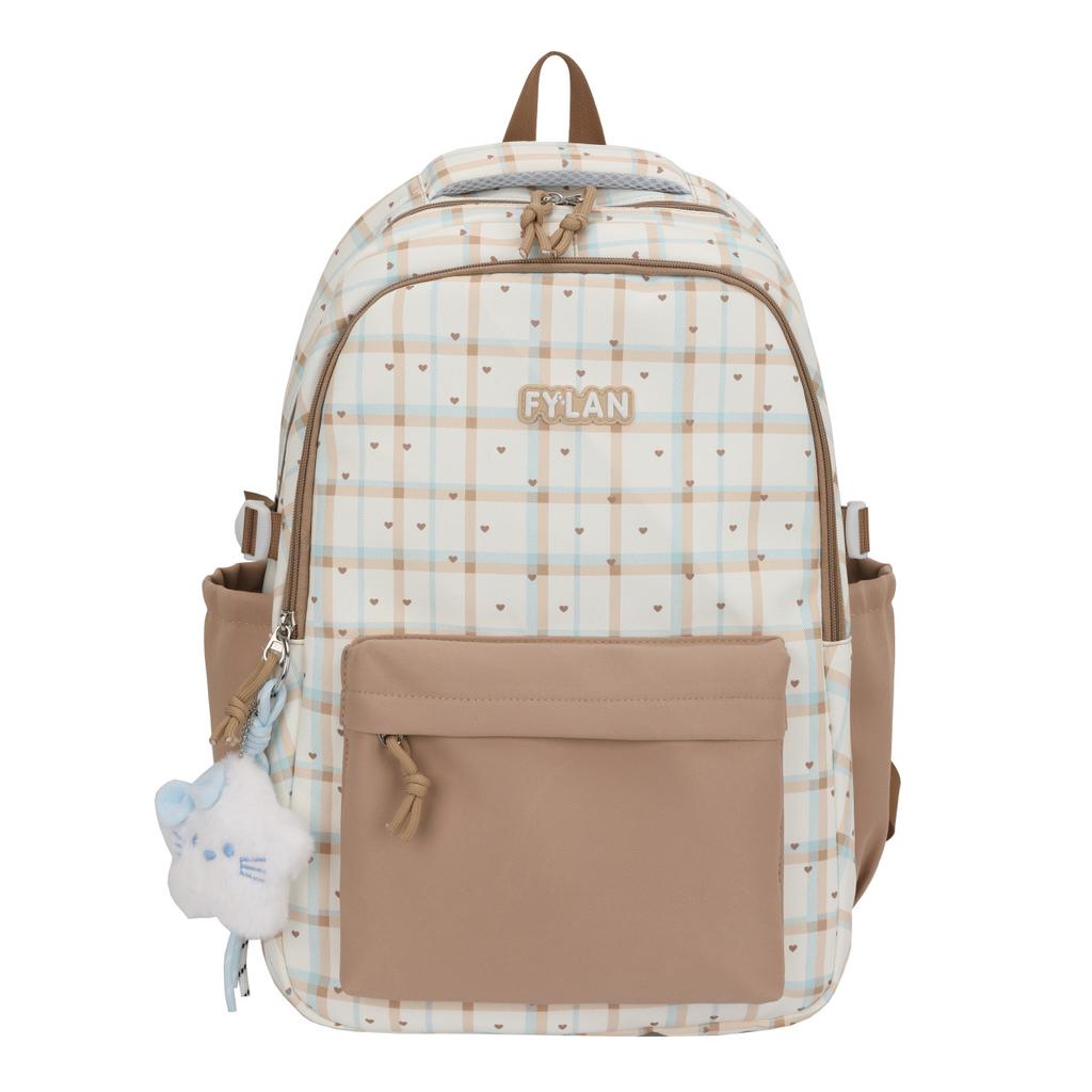 Schoolbag wholesale new schoolbag plaid niche idyllic anti-splashing versatile girl backpack cute primary school backpack