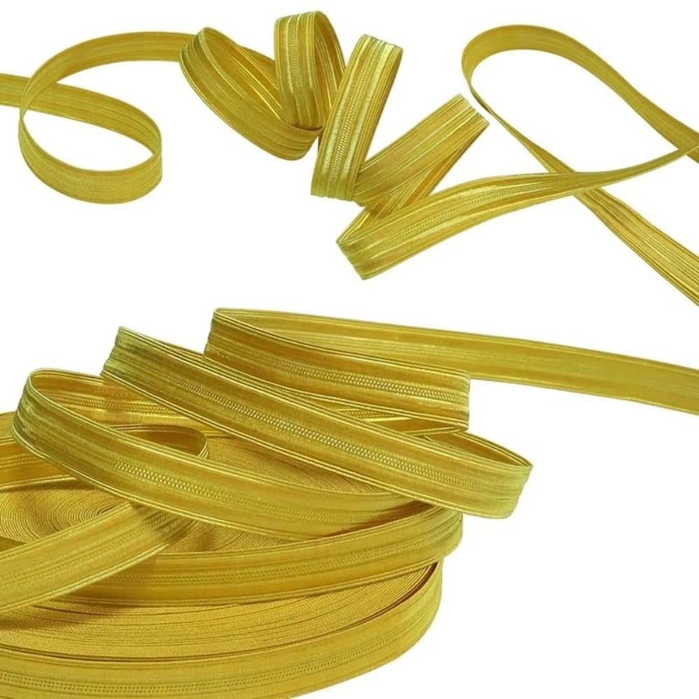 Wire Edge Stitched Edge Ribbon Golden Gold Braid Webbing Grosgrain Ribbon  Uniform Trim