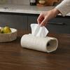 Soft Furnishing Ornament Sandstone Style Tissue Box Cover, Decorative Napkin Holder, Minimalist Travertine Cover Paper Towel Dispenser for Bathroom