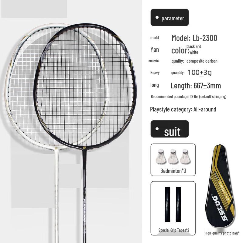 Qingmeng Chinese Ink Bamboo Badminton Racket Set
