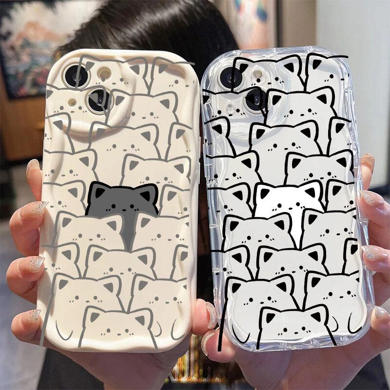 Cute Creative Music Cat Case for OPPO Reno 13F 12F 11F 13 12 11 8 Pro 5G 7 4G 5 6 Lite A57 A58 A77 A78 A79 5G A38 A18 Wave Cover