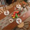Home Decoration Vintage Jacquard Table Runner Flower Pattern with Tassel Tablecloth Thickened Table Cover Banquet