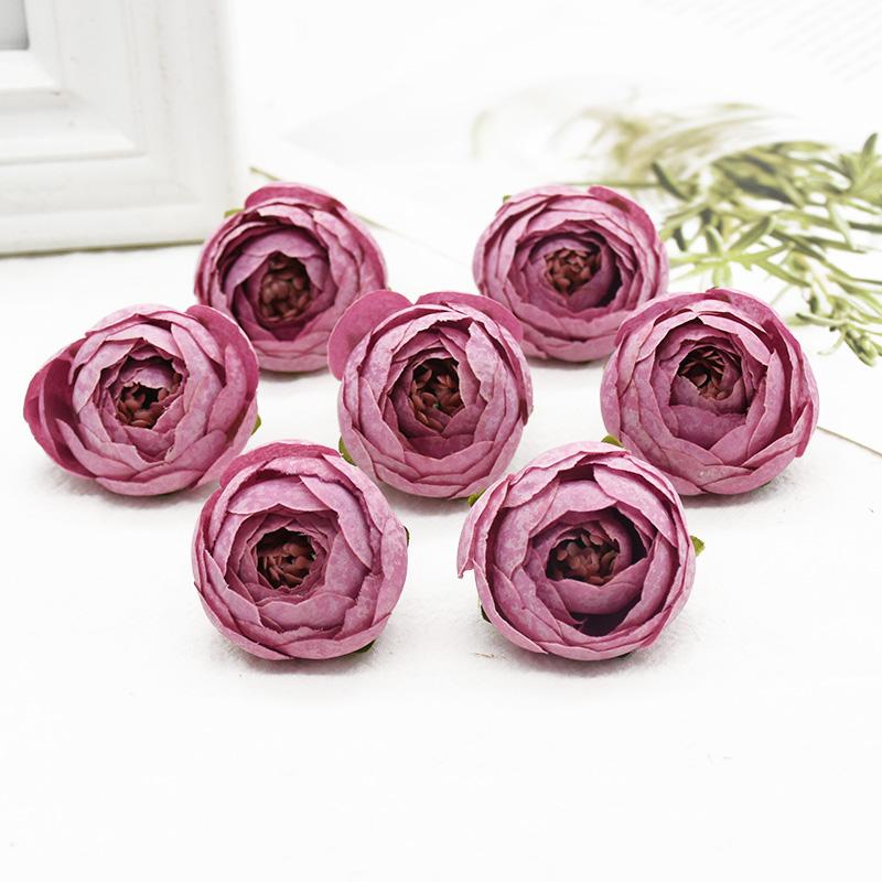 Artificial Flowers for Wedding Silk Roses Tea Bud Festival Wreaths Home Decor Table Diy Scrapbooking Background Wall Fake Plants