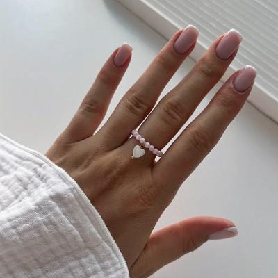 Lightweight Adjustable Heart Shaped Shell Ring For Everyday Wear Natural Material Eco Friendly Jewelry Gift For Women