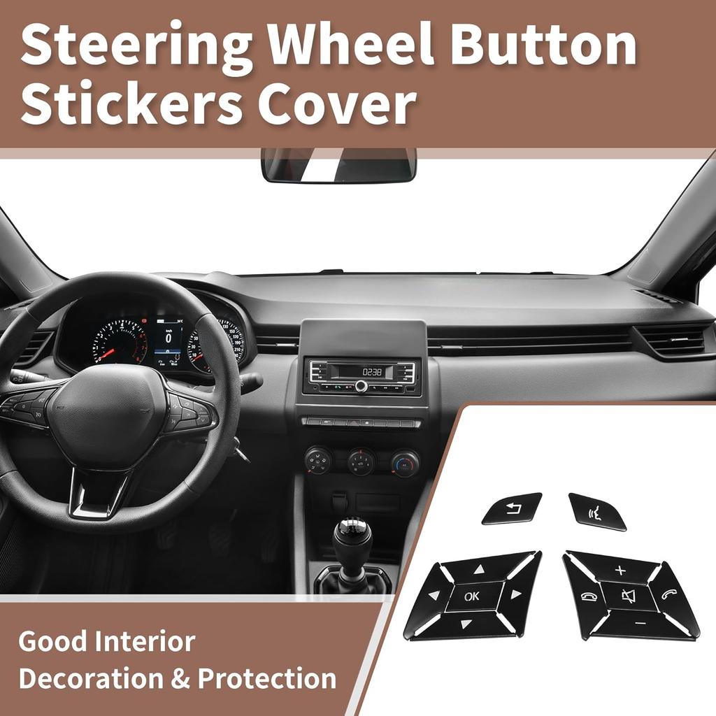 Set of 12 Steering Wheel Button Stickers Cover Switch Button Decoration for Mercedes-Benz a Class 2013-2015 Interior Trim Accessory Black