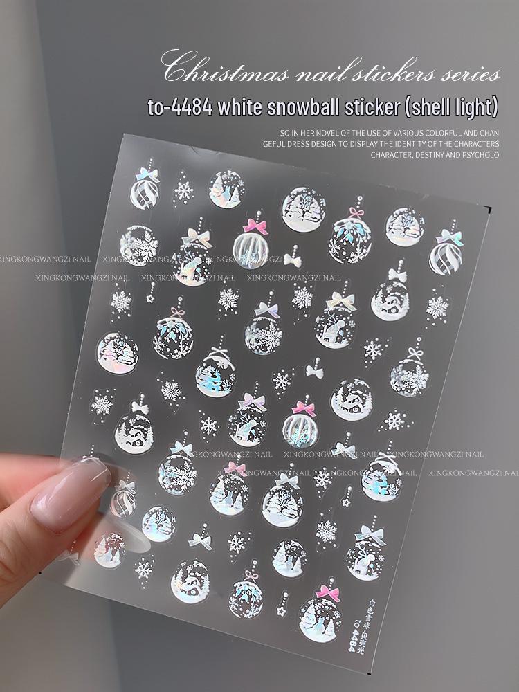 2024 Crystal Diamond Snowflake Nail Stickers - Christmas Tree & Snowman Designs