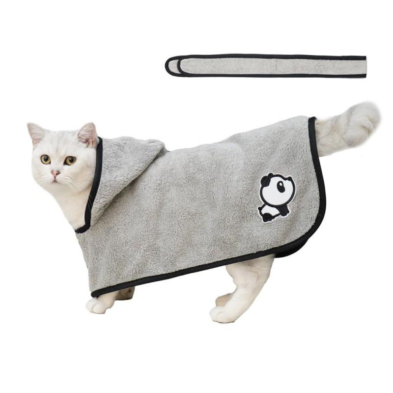 Soft Coral Fleece Cat Cape Hoodie Hairless Cats Warm Indoor Pet Robe Gray Yellow XS S M L XL