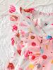 3pcs Young Girl's Casual and Cute Dessert Series Ice Cream & Candy & Donut Bread All-over Print Round Neck Short Sleeve Dress Spring/Summer