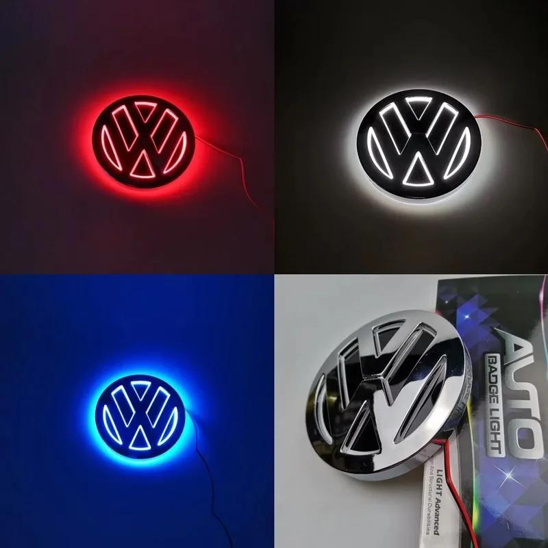 VW 11cm 5D Logo Light LED Rear Badge Light Front Grille For VW CC Bora Golf Jetta POLO MAGOTAN Passat Logo Light Trunk StickerKD5