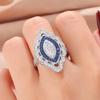 2026 European and American Fashion Luxury Topaz Engagement Ring, Sapphire Ring, Hand Jewelry