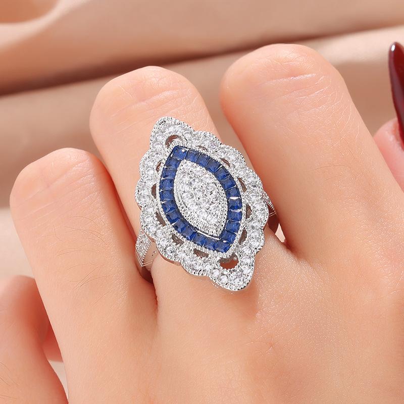 2026 European and American Fashion Luxury Topaz Engagement Ring, Sapphire Ring, Hand Jewelry no. 6