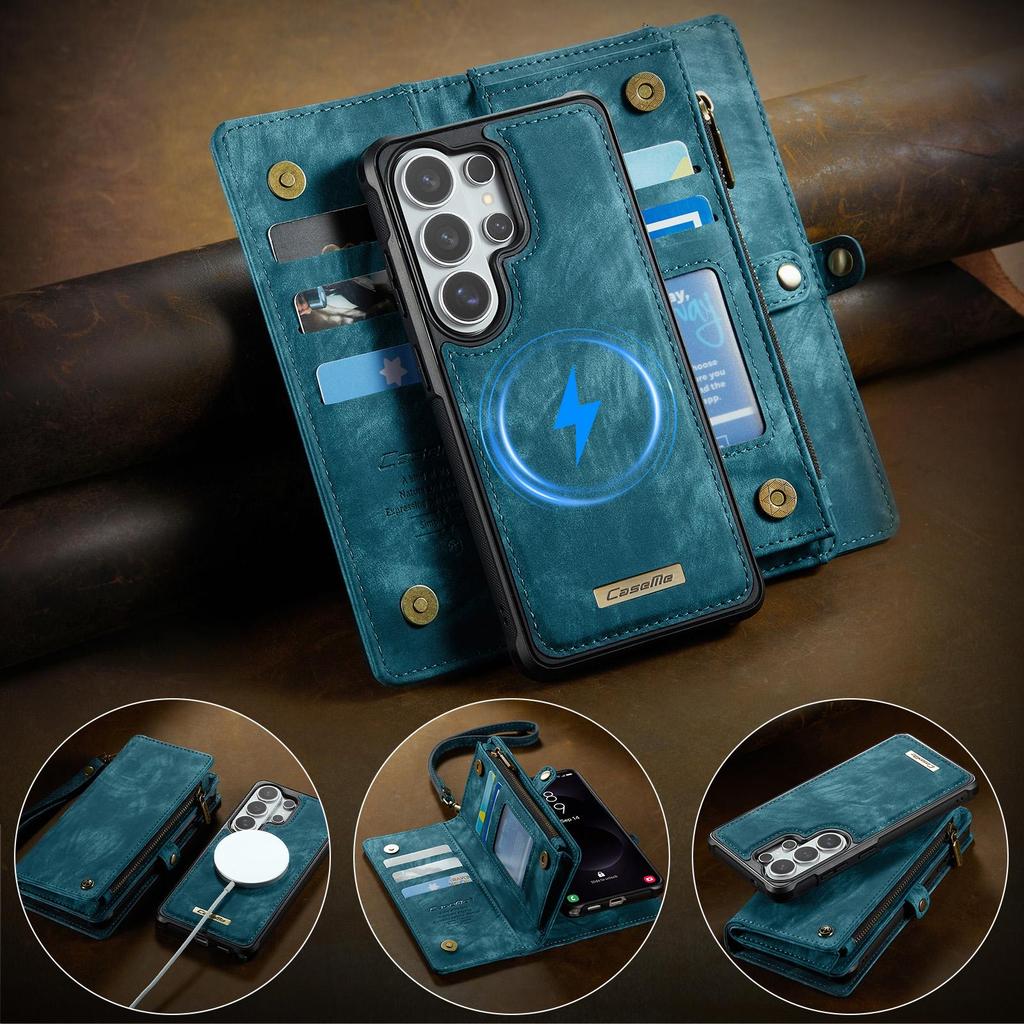 S26 S26Plus S26Ultra, Caseme-008 Multifunction Removeable Magnetic Card Bag Wallet Case for Samsung Galaxy S26 S26 Plus S26 Ultra
