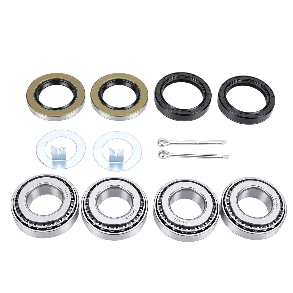 2er Set Anhänger Radnabe Lager Kit L44643 für 1 Zoll 2000 2200lbs Achse mit Fettdichtungen Splint Dichtung