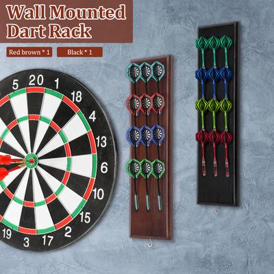 Wandmontierter Dartständer Holz-Dart-Halter-Set mit Metallhaken 12 Fächer Große Kapazität Dart-Aufbewahrungsständer Ausstellungsständer für das Spiel
