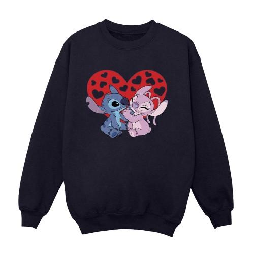 Disney Womens/Ladies Lilo & Stitch Hearts Sweatshirt