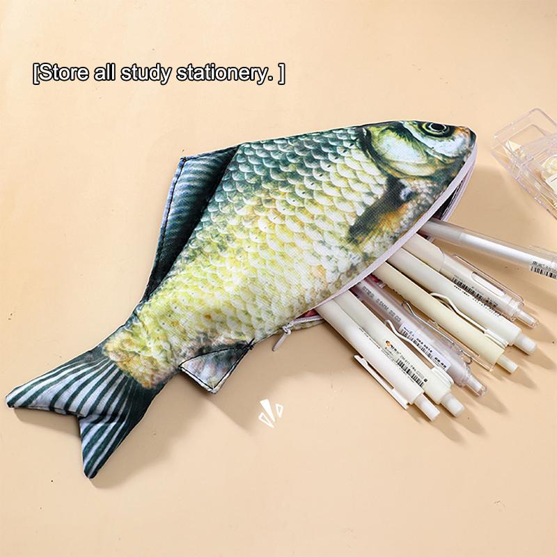 Creatieve Gesimuleerde Gezouten Vis Etui Grote Capaciteit Potloden Etui Leuke Potloodtas Grappige Terug Naar School Accessoires Cadeau