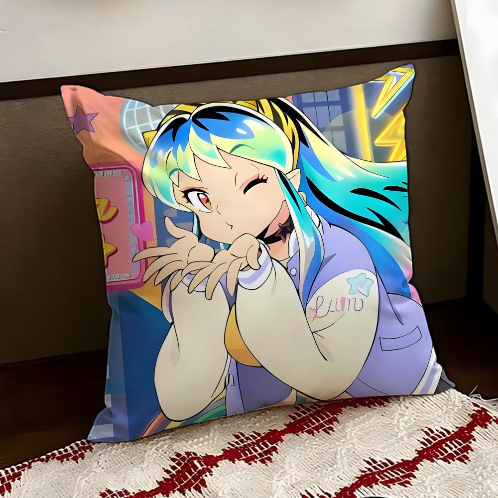 Anime UUrusei YYatsura Cushion Cover Reversible Soft Durable Pillow Cover Home  Car MultiScene Use for Daily Comfort