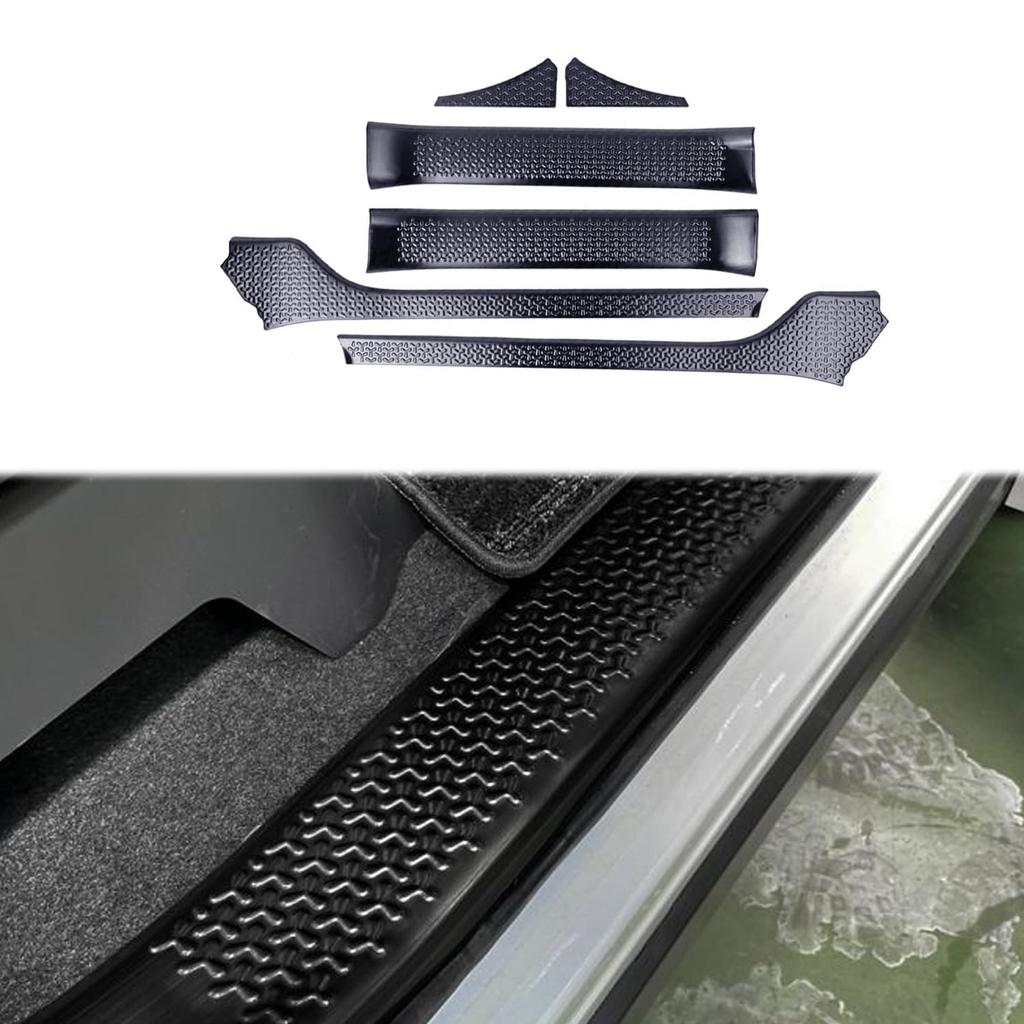 Hyorabyn Door Scuff Plates and Side Step Guards for Toyota New Voxy 90 Series New Noah 90 Series 2022 and Stain Protection 6 Black / (January onwards)