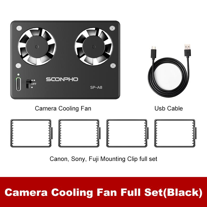 

SOONPHO SP-A8 Вентилятор охлаждения камеры для Canon Sony FUJI A7M4 ZVE1 A6700 A7C2 ZVE10 ZV1 R5 90D XS10 XT4 X-H2S Dslr Система охлаждения чёрный