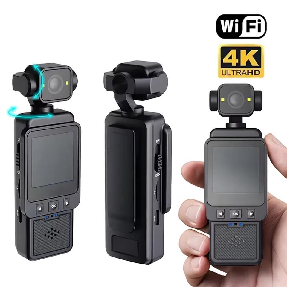HD 1080P Mini Camera 360 ° Rotating Handheld Action Camera WiFi Sports Wearable Body Camera Travel Bicycle Driver Recorder Outdoor Motion Camera