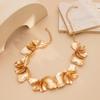 European & American Irregular Petal Necklace, Stylish Ins-Style Metal Alloy Flower Jewelry
