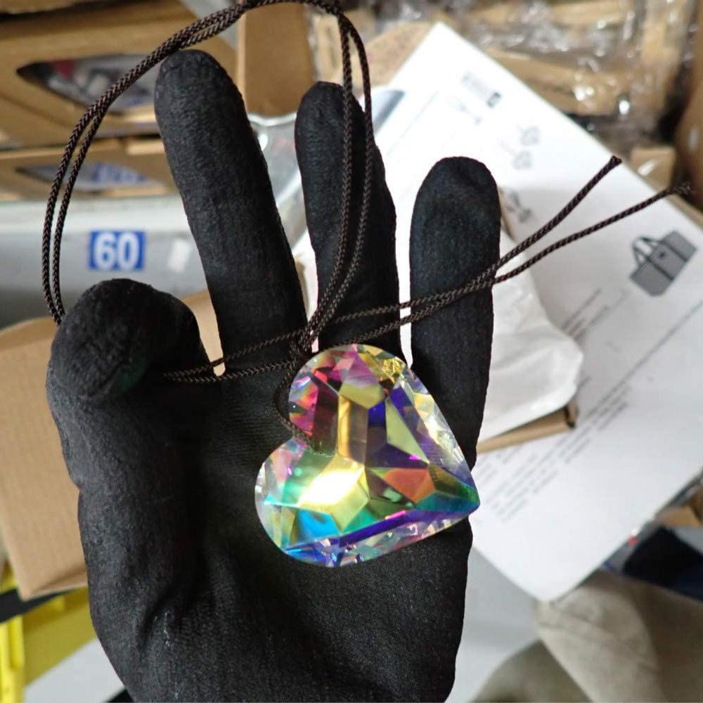 

45mm Heart Crystal Prisms AB Color Suncatcher Love Pendant Glass Hanging Home Wedding Decor DIY Ornament Accessories New Gift чистый