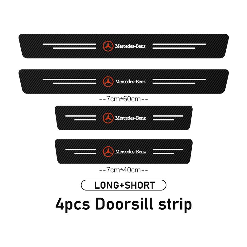 FA05Car Door Threshold Scuff Plate Carbon Fiber Sill Protector Stickers For Mercedes Benz C180 C300 W124 W176 W177 C200 C260 GLC CLE