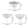 Creative Circular High Footed Glass Tray, Fruit Tray, White Marble Decorative Tray, Dessert Bowl, Kitchen Storage Container