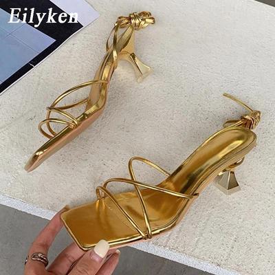 Fashion Women Sandals Thin Low Heel Lace Up Rome Sandal Summer Gladiator Casual Sandal Narrow Band Shoes