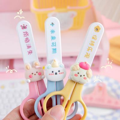Tijeras de Seguridad para Niños con Estuche Protector Mango Ergonómico Tijeras para Cortar Papel Suministros de Manualidades para Jardín de Infancia